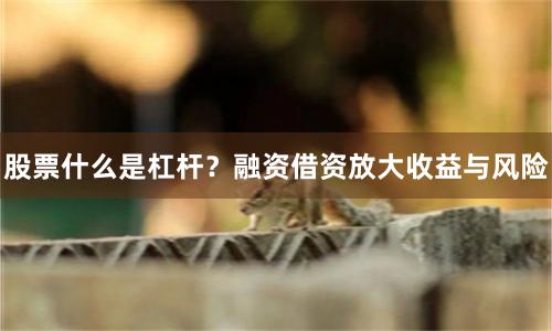 股票什么是杠杆？融资借资放大收益与风险
